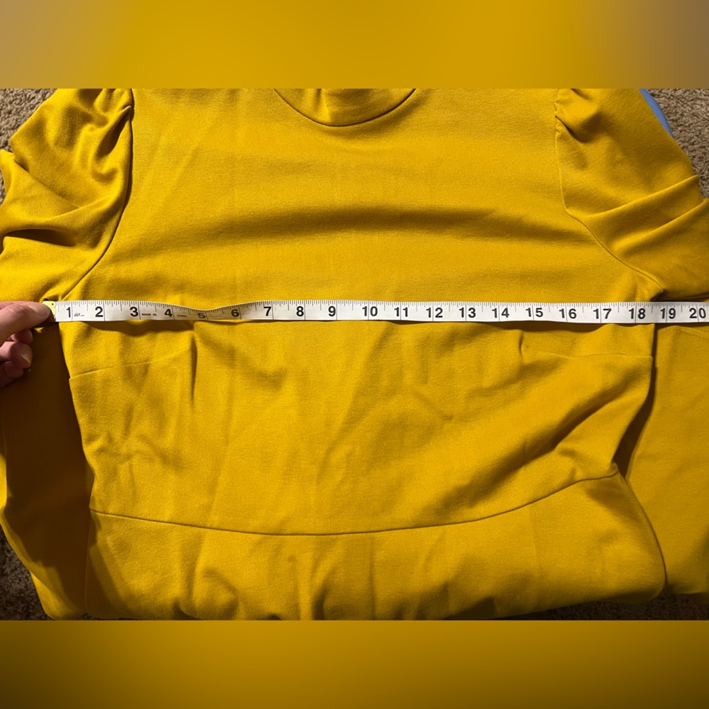 Nanette Lepore Mustard Yellow Dress Size 10 women's long sleeve midi - Picture 9 of 10